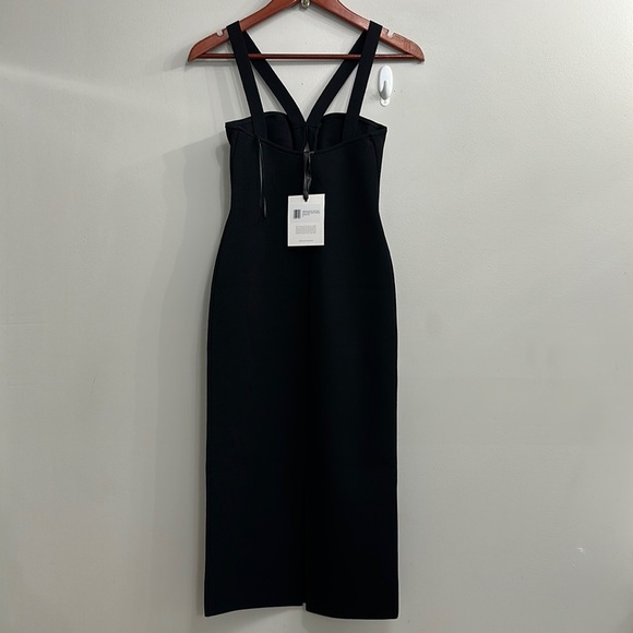 GALVAN Ruched Venus Dress Black - Picture 10 of 11